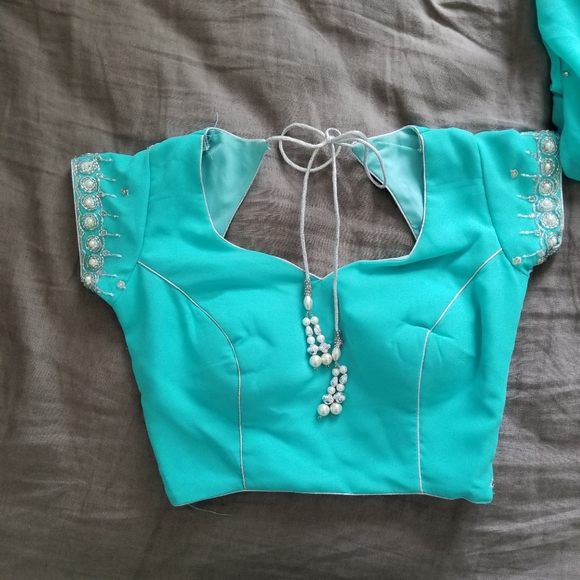 Baby blue Saree - Picture 3 of 5